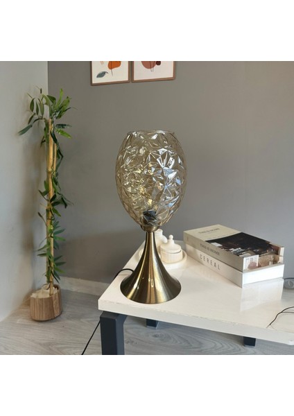 Veltro Cam Bal Rengi Masa Lambası Dekoratif Masaüstü Aydınlatma Hol Abajur Yatak Odası Başucu Lamba fırsatları