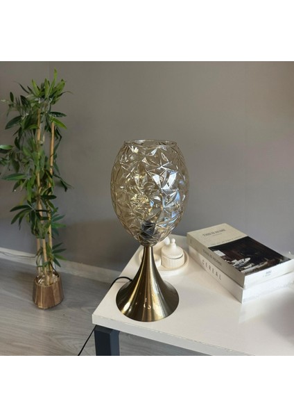Veltro Cam Bal Rengi Masa Lambası Dekoratif Masaüstü Aydınlatma Hol Abajur Yatak Odası Başucu Lamba indirimleri