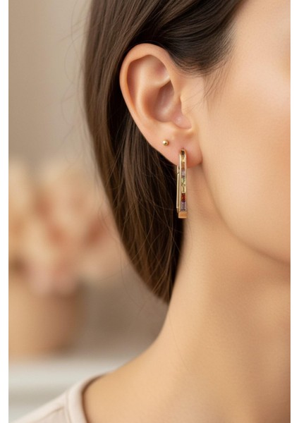 Xuping Renkli Baget Taşlı Dikdörtgen Küpe 07-Xpng-Kp fiyatları