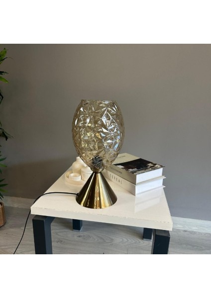 Veltro Cam Bal Rengi Masa Lambası Dekoratif Masaüstü Aydınlatma Hol Abajur Yatak Odası Başucu Lamba fiyatları