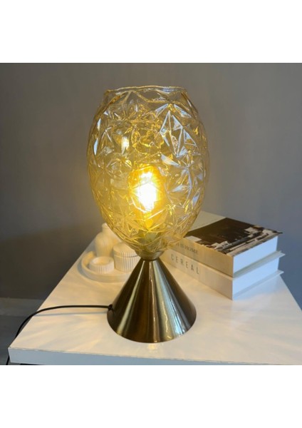 Veltro Cam Bal Rengi Masa Lambası Dekoratif Masaüstü Aydınlatma Hol Abajur Yatak Odası Başucu Lamba indirimleri