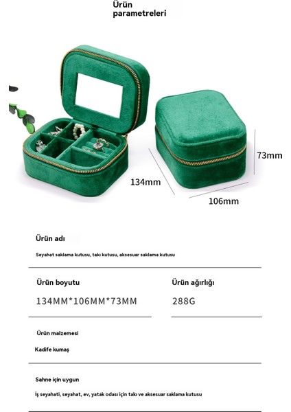 Küpeler, Yüzükler, Kadife Mücevher Kutusu, Taşınabilir Mücevher Saklama Kutusu (Yurt Dışından) modelleri