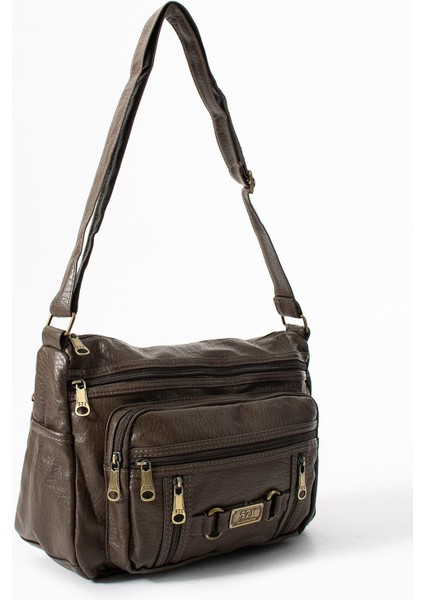 Yıkama deri Çapraz Askılı Omuz Çantası Poliüretan Deri Vizon MODEL:(571-14-16F) modelleri