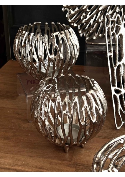 Antik Eskitme Gümüş 7 Parça Salon Aksesuarı modelleri