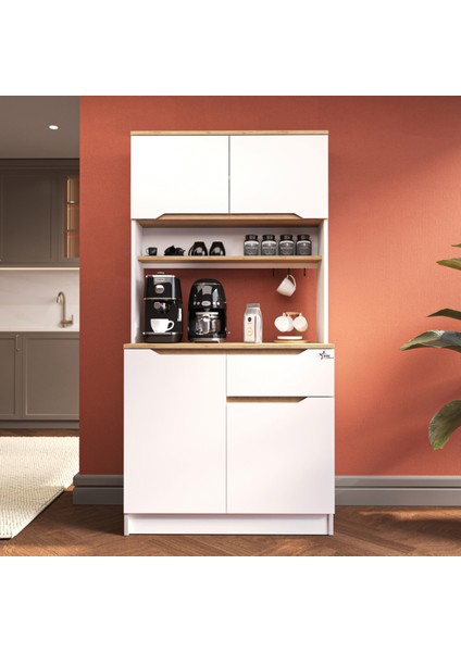 Çok Amaçlı Kahve Köşesi Dolabı Kendinden Kulplu Pamukkale K_401