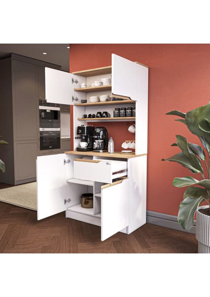 Çok Amaçlı Kahve Köşesi Dolabı Kendinden Kulplu Pamukkale K_401 modelleri