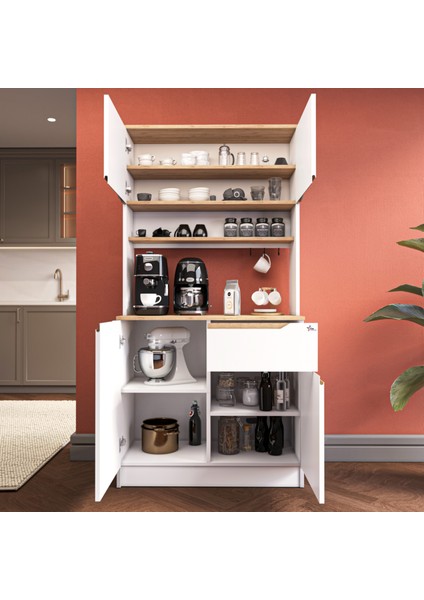 Çok Amaçlı Kahve Köşesi Dolabı Kendinden Kulplu Pamukkale K_401 fırsatları