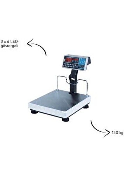 150 kg 35X40 cm Fıyat Hesaplamalı Baskül fiyatları