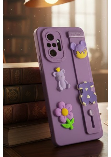 Redmi Note 10 Pro Uyumlu Kılıf Mor Renk 3D Figürlü Darbe Emici Yumuşak Silikon Kapak fiyatları