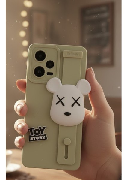 Redmi Note 12 Pro 5g Uyumlu Kılıf Bej Renk 3D Figürlü Darbe Emici Yumuşak Silikon Kapak modelleri