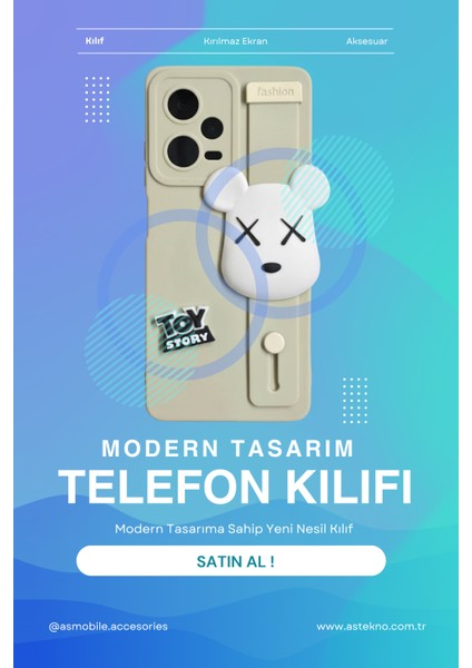 Redmi Note 12 Pro 5g Uyumlu Kılıf Bej Renk 3D Figürlü Darbe Emici Yumuşak Silikon Kapak indirimleri