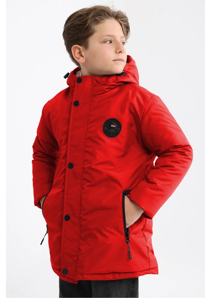 İçi Kürklü Su ve Rüzgar Geçirmez Erkek Çocuk Mont