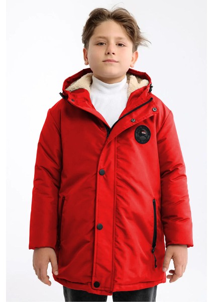 İçi Kürklü Su ve Rüzgar Geçirmez Erkek Çocuk Mont