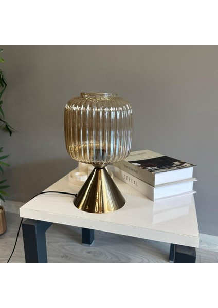Mopa Cam Bal Rengi Masa Lambası Dekoratif Masaüstü Aydınlatma Hol Abajur Yatak Odası Başucu Lamba fırsatları