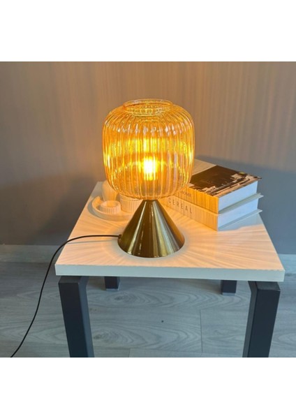 Mopa Cam Bal Rengi Masa Lambası Dekoratif Masaüstü Aydınlatma Hol Abajur Yatak Odası Başucu Lamba indirimleri