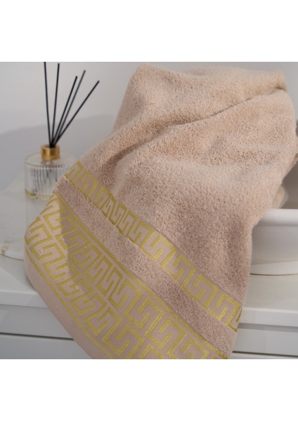 Greek Desen Havlu Set | %100 Pamuk-3'lü Set-Gri-Banyo-Mutfak-Desenli fırsatları