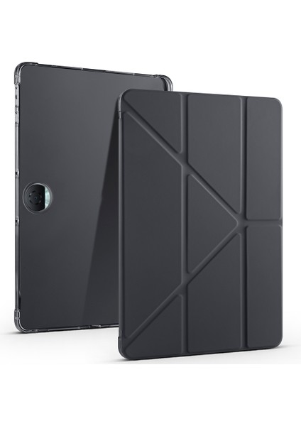 Honor Pad 9 2024 12.1 Inch Uyumlu Trifolding Kalem Bölmeli Arkası Yumuşak Silikon Kılıf