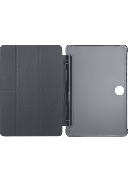 Honor Pad 9 2024 12.1 Inch Uyumlu Trifolding Kalem Bölmeli Arkası Yumuşak Silikon Kılıf modelleri