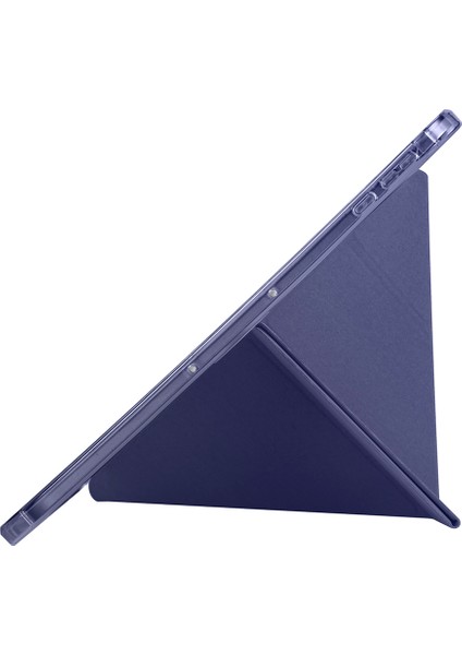 Honor Pad 9 2024 12.1 Inch Uyumlu Trifolding Kalem Bölmeli Arkası Yumuşak Silikon Kılıf