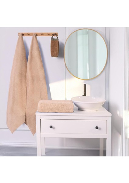 Banyo Havlusu 90X150 | 3'lü SET-%100 Pamuk-Bej
