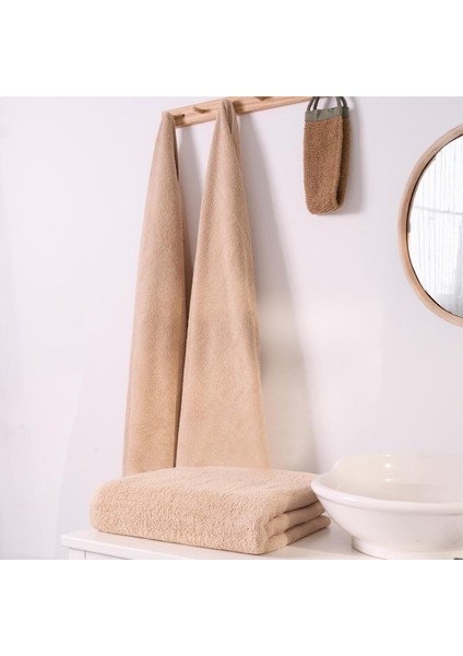 Banyo Havlusu 90X150 | 3'lü SET-%100 Pamuk-Bej fiyatları