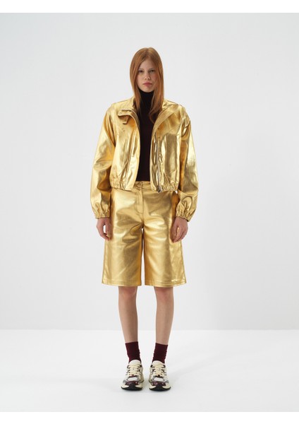 Kadın Gold Pamuk Dokulu Oversize Ceket fiyatları