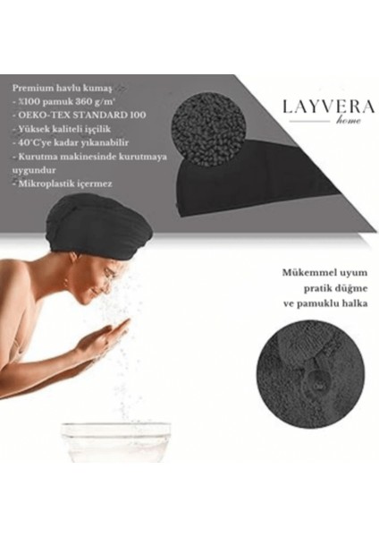 Saç Havlusu | Siyah-Saç Havlusu-Makyaj Havlusu-Akrilik DÜĞMELI-%100 Pamuklu-Makyaj Bonesi fiyatları