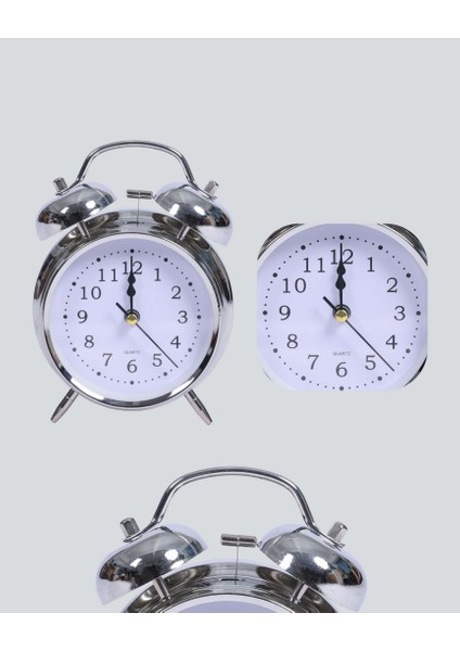 Sptrns Gümüş Renkli Sessiz Işıklı Dekoratif Masa Üstü Çalar Saat Alarmlı fiyatları