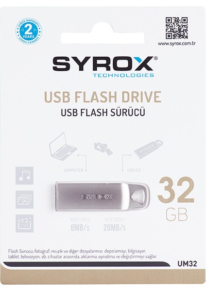 USB Flash Bellek Metal 32GB