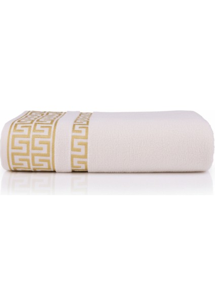 Greek Desen Havlu 600GR 90X150 | %100 Pamuk-Tekli-Krem-Banyo-Mutfak-Desenli