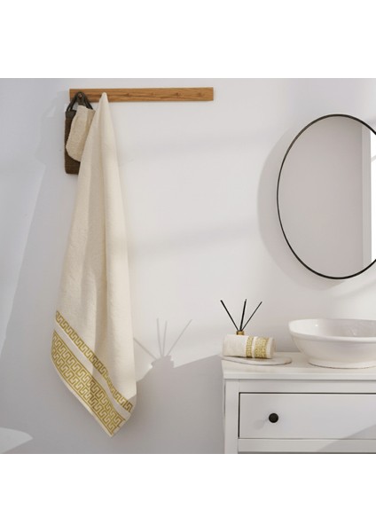 Greek Desen Havlu 600GR 90X150 | %100 Pamuk-Tekli-Krem-Banyo-Mutfak-Desenli fiyatları