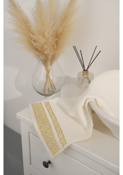 Greek Desen Havlu 600GR 90X150 | %100 Pamuk-Tekli-Krem-Banyo-Mutfak-Desenli modelleri