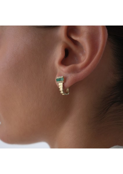 Yeşil Taşlı Aura Küpe fiyatları