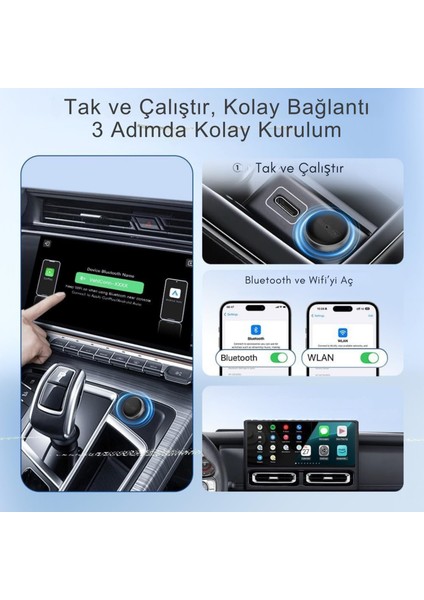 Carlinkit Mini Ultra-3 5.4 Blutooth Versiyon Kablosuz Carplay & Android Auto Adapter – Wired Carplay/android Auto’yu Kablosuza Çeviren Plug & Play Dongle modelleri