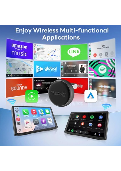 Carlinkit Mini Ultra-3 5.4 Blutooth Versiyon Kablosuz Carplay & Android Auto Adapter – Wired Carplay/android Auto’yu Kablosuza Çeviren Plug & Play Dongle