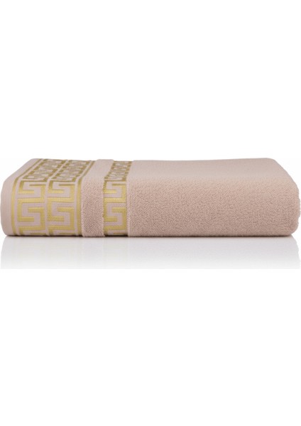 Greek Desen Havlu 600GR 90X150 | %100 Pamuk-Tekli-Bej-Banyo-Mutfak-Desenli