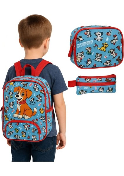 2072 Anaokulu ve Günlük Kullanım Okul + Beslenme Çantası + Kalemlik 3'lü Set