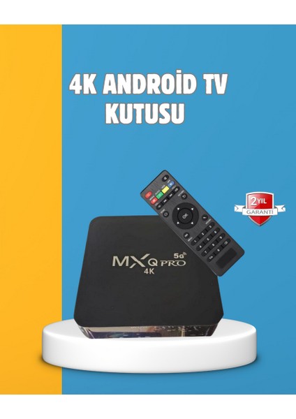 Sptrns Android Tv Box 4K – 2gb Ram 16GB Rom, Kablosuz Wi-Fi Medya Oynatıcı