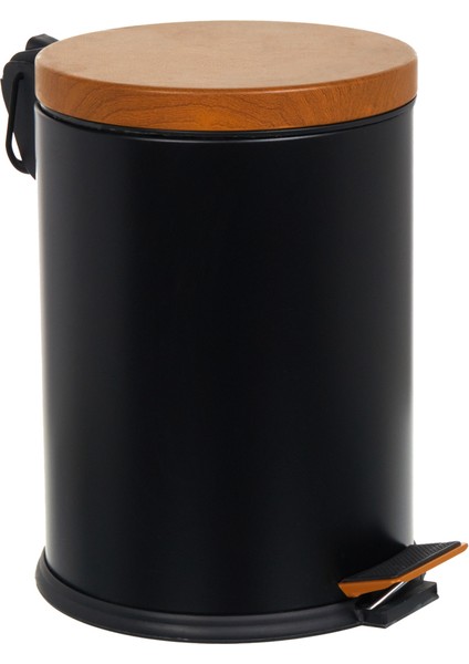 5lt Pedallı Çöp Kovası,ahşap Desen Kapaklı