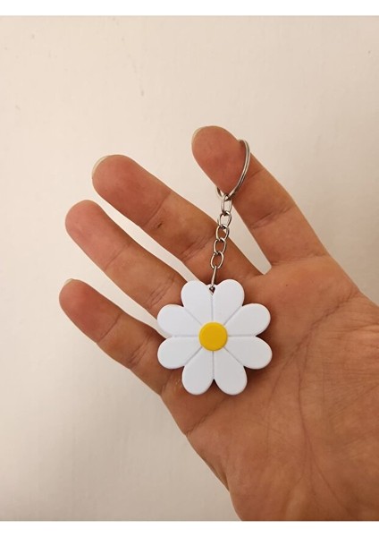 Sarı Papatya Çift Taraflı Anahtarlık | Hediye ve Çanta Aksesuarı | Çanta Süsü & Dikiz Ayna Süsü