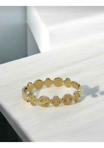 Altın Kaplama Kadın Çelik Kelepçe -Kadın Çelik Bileklik-Düğün Takısı-Kadın Bileklik- Bileklik modelleri