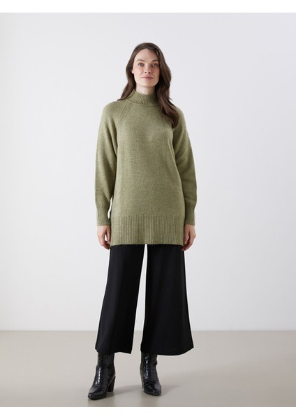 Yeni Sezon Dik Yaka Oversize Kadın Triko Tunik fiyatları