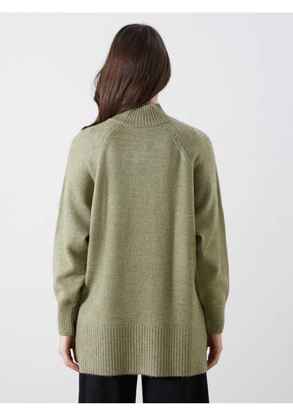 Yeni Sezon Dik Yaka Oversize Kadın Triko Tunik fırsatları