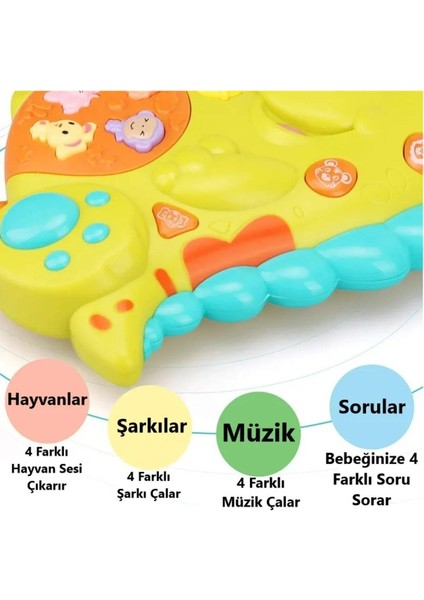 Hayvan Sesli Işıklı Müzikli Eğitici Çok Fonksiyonlu Bebek ve Çocuk Dinozor Dinazor Piyano 16 Cm. modelleri