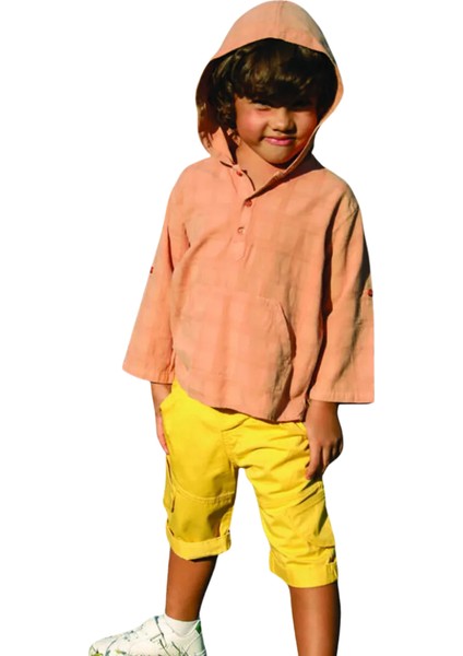 Erkek Çocuk Kapüşonlu Kanguru Cepli Pamuk Gömlek – Yumuşak Kumaş, Katlanabilir Kol fiyatları