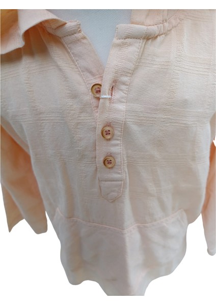 Erkek Çocuk Kapüşonlu Kanguru Cepli Pamuk Gömlek – Yumuşak Kumaş, Katlanabilir Kol