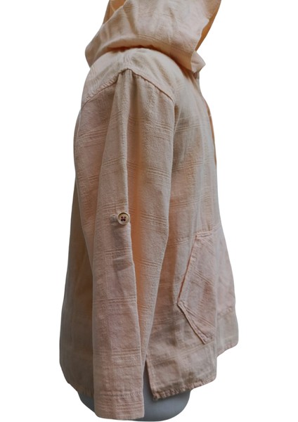 Erkek Çocuk Kapüşonlu Kanguru Cepli Pamuk Gömlek – Yumuşak Kumaş, Katlanabilir Kol