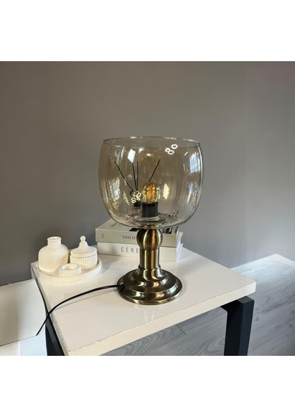 Dijon Cam Bal Rengi Masa Lambası Dekoratif Masaüstü Aydınlatma Hol Abajur Yatak Odası Başucu Lamba