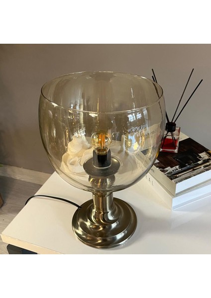 Dijon Cam Bal Rengi Masa Lambası Dekoratif Masaüstü Aydınlatma Hol Abajur Yatak Odası Başucu Lamba fiyatları