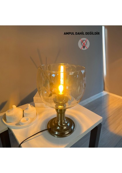 Dijon Cam Bal Rengi Masa Lambası Dekoratif Masaüstü Aydınlatma Hol Abajur Yatak Odası Başucu Lamba fırsatları